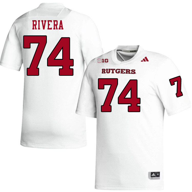 Men #74 Dominic Rivera Rutgers Scarlet Knights 2024 College Football Jerseys Stitched-White